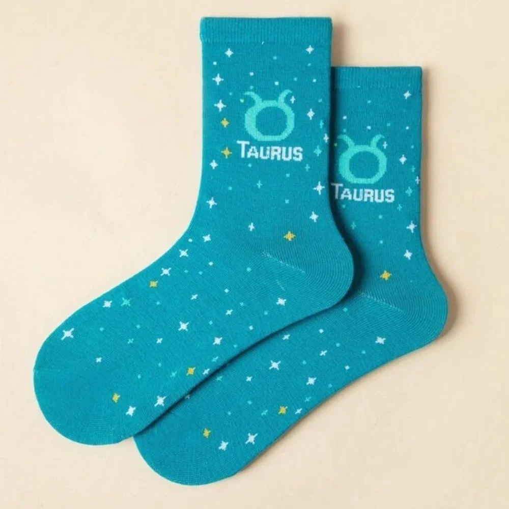 Zodiac Sign Crew Socks with Constellation